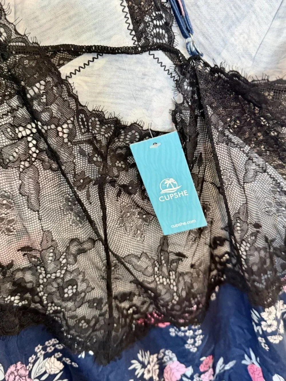 NWT Cupshe Dreamland Floral Print Lace Pajama Slip - Size: Small